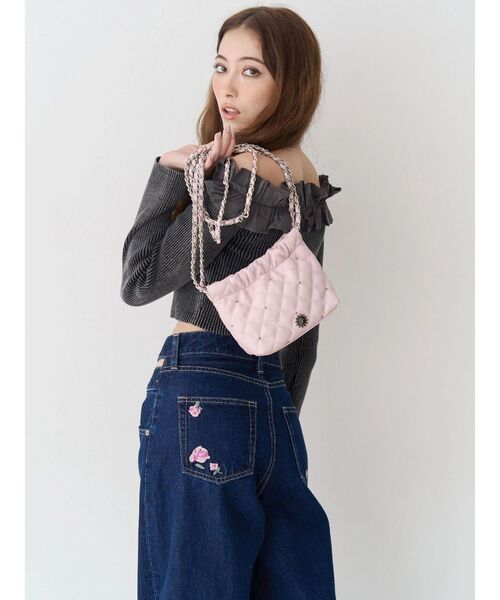 EVRIS（エヴリス）の「キルティングチェーンミニショルダーBAG（ショルダーバッグ・レディース・ブラック/ピンク/ホワイト/ブルー・FREE）」の15枚目の写真