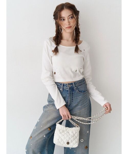 EVRIS（エヴリス）の「キルティングチェーンミニショルダーBAG（ショルダーバッグ・レディース・ブラック/ピンク/ホワイト/ブルー・FREE）」の22枚目の写真