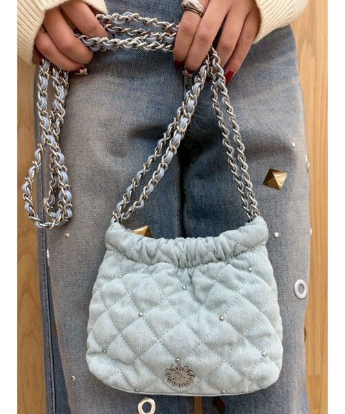 EVRIS(エヴリス)の「キルティングチェーンミニショルダーBAG(ショルダーバッグ・レディース・ブラック/ピンク/ホワイト/ブルー・FREE)」の14枚目の写真