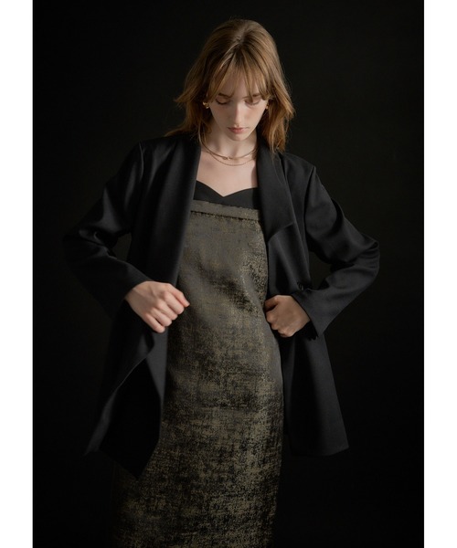 LE'RURE(リルアー)の「Layered look jacquard dress(ドレス・レディース・グレー/ブラック・SMALL/MEDIUM)」の7枚目の写真