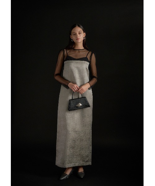 LE'RURE(リルアー)の「Layered look jacquard dress(ドレス・レディース・グレー/ブラック・SMALL/MEDIUM)」の8枚目の写真