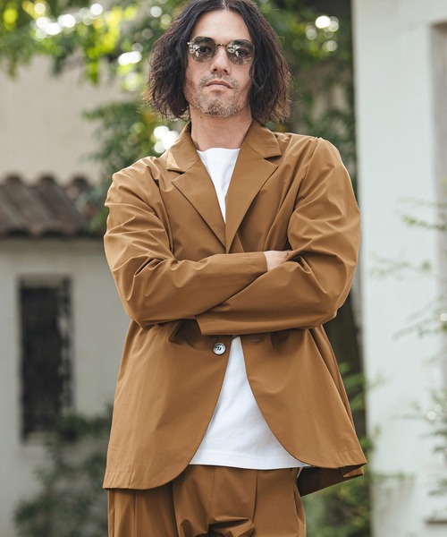 CAMBIO(カンビオ)の「mj11328- 2-layer Nylon 2B Tailored Jacket テーラードジャケット(S61626cmb)(テーラードジャケット・メンズ・ブラウン/ブラック・L/M/S)」の4枚目の写真