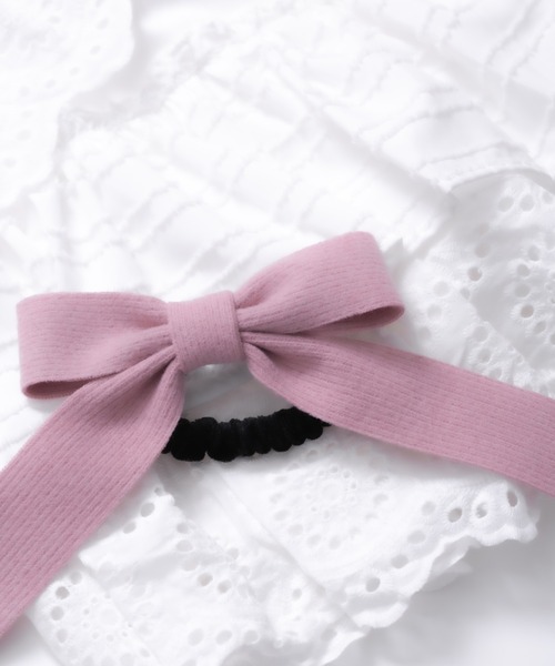 LINFA　（リンファ）の「ニットリボンヘアゴム（ヘアゴム・レディース・ピンク/アイボリー/ブラック/ブラウン・FREE）」の4枚目の写真
