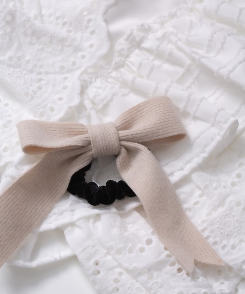 LINFA　（リンファ）の「ニットリボンヘアゴム（ヘアゴム・レディース・ピンク/アイボリー/ブラック/ブラウン・FREE）」の5枚目の写真