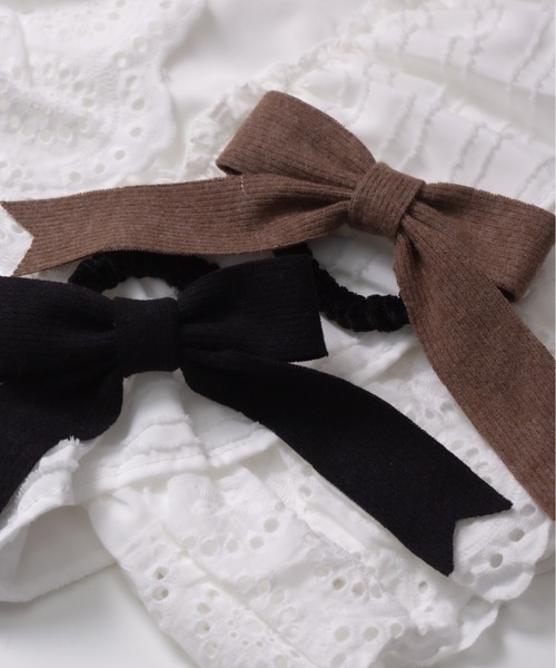 LINFA　（リンファ）の「ニットリボンヘアゴム（ヘアゴム・レディース・ピンク/アイボリー/ブラック/ブラウン・FREE）」の8枚目の写真