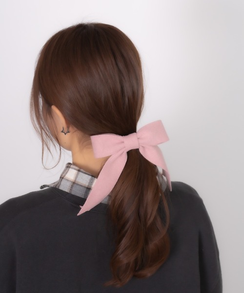 LINFA　（リンファ）の「ニットリボンヘアゴム（ヘアゴム・レディース・ピンク/アイボリー/ブラック/ブラウン・FREE）」の10枚目の写真