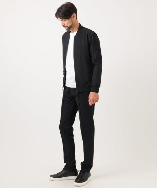 MICHEL KLEIN HOMME   （ミッシェルクランオム）の「【セットアップ】ビックへリンボンMA-1ブルゾン（MA-1・メンズ・ブラック・MEDIUM/LARGE/X-LARGE）」の4枚目の写真
