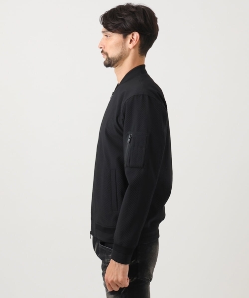 MICHEL KLEIN HOMME   （ミッシェルクランオム）の「【セットアップ】ビックへリンボンMA-1ブルゾン（MA-1・メンズ・ブラック・MEDIUM/LARGE/X-LARGE）」の5枚目の写真