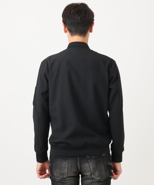 MICHEL KLEIN HOMME   （ミッシェルクランオム）の「【セットアップ】ビックへリンボンMA-1ブルゾン（MA-1・メンズ・ブラック・MEDIUM/LARGE/X-LARGE）」の6枚目の写真