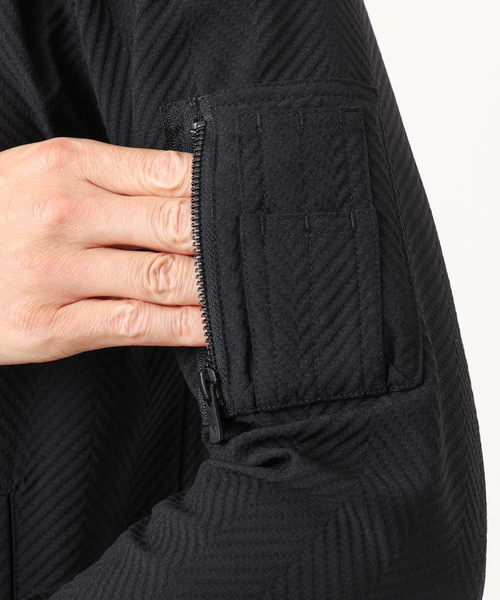 MICHEL KLEIN HOMME   （ミッシェルクランオム）の「【セットアップ】ビックへリンボンMA-1ブルゾン（MA-1・メンズ・ブラック・MEDIUM/LARGE/X-LARGE）」の8枚目の写真