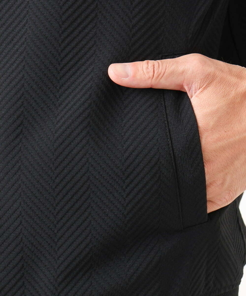 MICHEL KLEIN HOMME   （ミッシェルクランオム）の「【セットアップ】ビックへリンボンMA-1ブルゾン（MA-1・メンズ・ブラック・MEDIUM/LARGE/X-LARGE）」の10枚目の写真