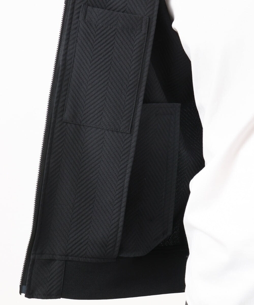MICHEL KLEIN HOMME   （ミッシェルクランオム）の「【セットアップ】ビックへリンボンMA-1ブルゾン（MA-1・メンズ・ブラック・MEDIUM/LARGE/X-LARGE）」の14枚目の写真