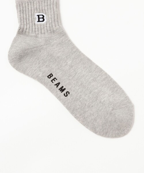 BEAMS（ビームス）の「B パッチ ショートソックス（ソックス/靴下・メンズ・グレー/ブラック/ホワイト/ネイビー・ONE SIZE）」の6枚目の写真