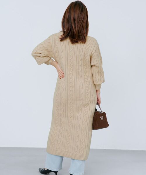 COHINA（コヒナ）の「ケーブルミックスニットワンピース 【低身長・小柄女性】（ワンピース・レディース・ベージュ/レッド/ネイビー・SHORT/REGULAR）」の16枚目の写真