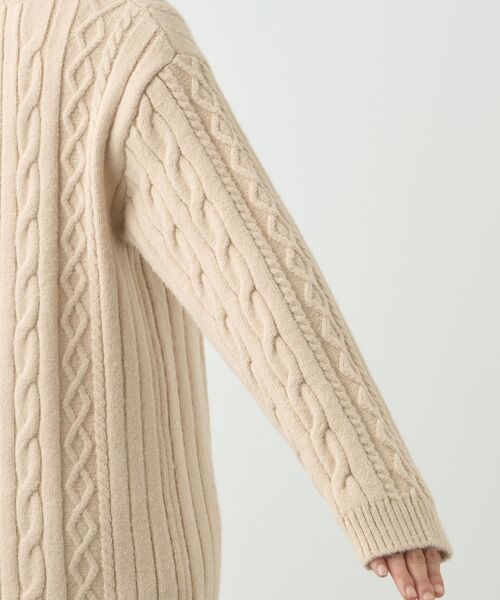 COHINA（コヒナ）の「ケーブルミックスニットワンピース 【低身長・小柄女性】（ワンピース・レディース・ベージュ/レッド/ネイビー・SHORT/REGULAR）」の7枚目の写真