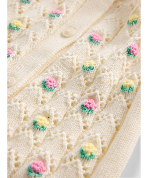 GAP（ギャップ）の「フローラル ポインテール カーディガン (ベビー)（カーディガン/ボレロ・キッズ・アイボリー・70cm/80ｃｍ/90cm/60cm）」の3枚目の写真