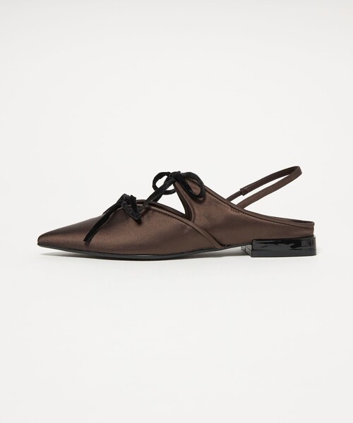 SY UNITED ARROWS(シーユナイテッドアローズ)の「<SY>ポインテッド リボン バックベルト フラット15↑(パンプス・レディース・ブラック/その他1/ダークブラウン・25cm/24.5cm/24cm/23.5cm/23cm/22.5cm/22cm)」の2枚目の写真