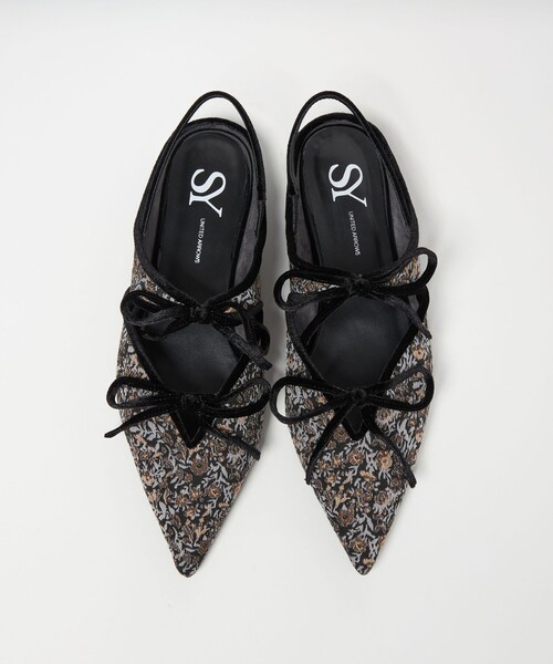 SY UNITED ARROWS(シーユナイテッドアローズ)の「<SY>ポインテッド リボン バックベルト フラット15↑(パンプス・レディース・ブラック/その他1/ダークブラウン・25cm/24.5cm/24cm/23.5cm/23cm/22.5cm/22cm)」の3枚目の写真