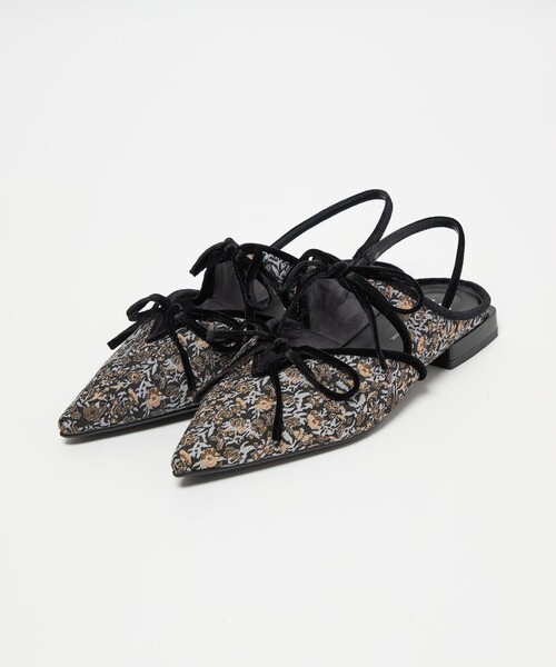 SY UNITED ARROWS(シーユナイテッドアローズ)の「<SY>ポインテッド リボン バックベルト フラット15↑(パンプス・レディース・ブラック/その他1/ダークブラウン・25cm/24.5cm/24cm/23.5cm/23cm/22.5cm/22cm)」の5枚目の写真