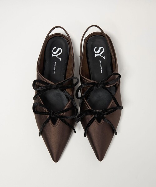 SY UNITED ARROWS(シーユナイテッドアローズ)の「<SY>ポインテッド リボン バックベルト フラット15↑(パンプス・レディース・ブラック/その他1/ダークブラウン・25cm/24.5cm/24cm/23.5cm/23cm/22.5cm/22cm)」の15枚目の写真