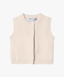 agnes b.（アニエスベー）の「ベビー ”b.” ロゴ コットン ノースリーブ ニット ベスト（ベスト）」
