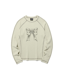 SKULL RIBBON WAFFLE L/S TEE_IVORY(NG2EFUT557A)