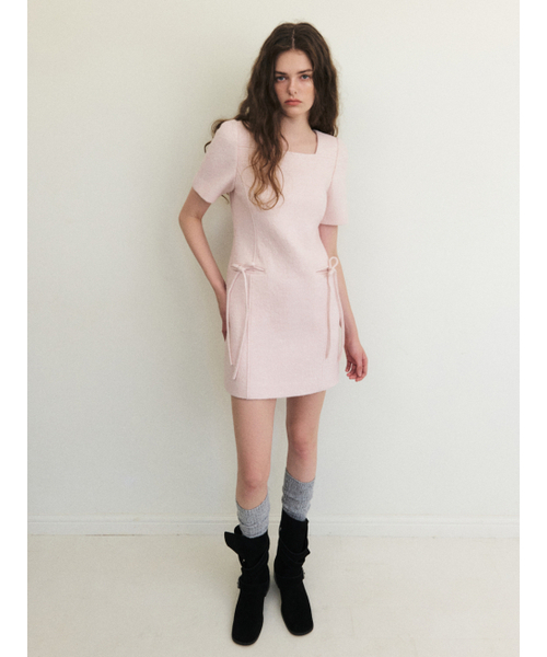 ETMON(エトモン)の「Strap Tweed Mini Dress, Light Pink(ワンピース・レディース・その他・M/S)」の3枚目の写真