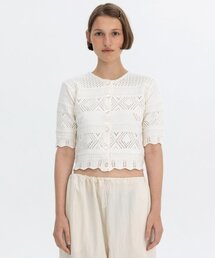 BENSIMON（ベンシモン）の「CROCHET HALF KNIT CARDIGAN - IVORY（カーディガン/ボレロ）」