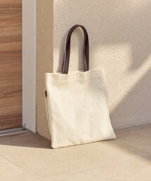 レザーハンドルキャンバストートバッグ(PT-347)