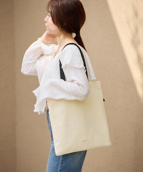 gemeil（ジェムイル）の「レザーハンドルキャンバストートバッグ(PT-347)（トートバッグ・レディース・ダークブラウン/ブラック・FREE）」の6枚目の写真