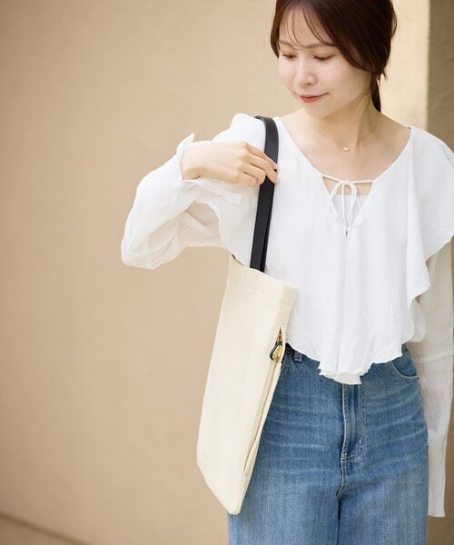 gemeil（ジェムイル）の「レザーハンドルキャンバストートバッグ(PT-347)（トートバッグ・レディース・ダークブラウン/ブラック・FREE）」の7枚目の写真