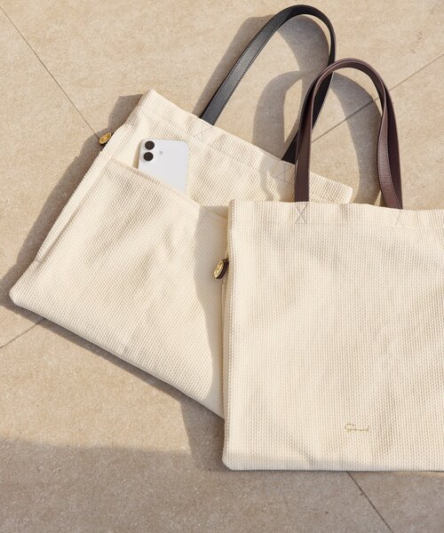 gemeil（ジェムイル）の「レザーハンドルキャンバストートバッグ(PT-347)（トートバッグ・レディース・ダークブラウン/ブラック・FREE）」の18枚目の写真