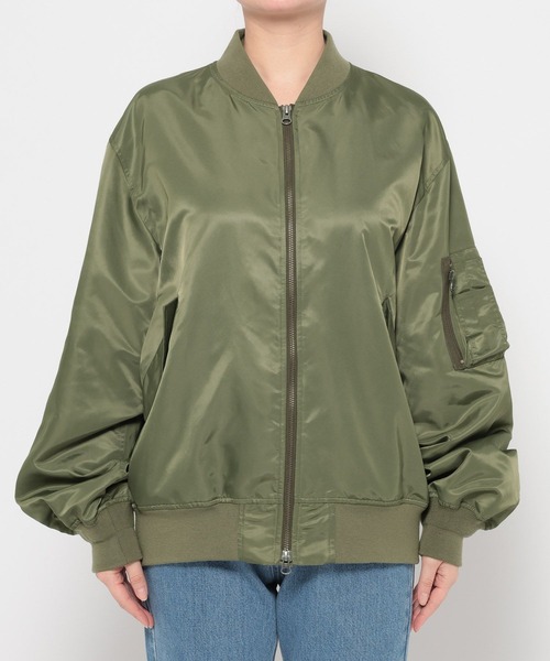 mysty woman（ミスティウーマン）の「ミリタリーMA1ブルゾン 652157（MA-1・レディース・オリーブ/ブラック・FREE）」の7枚目の写真