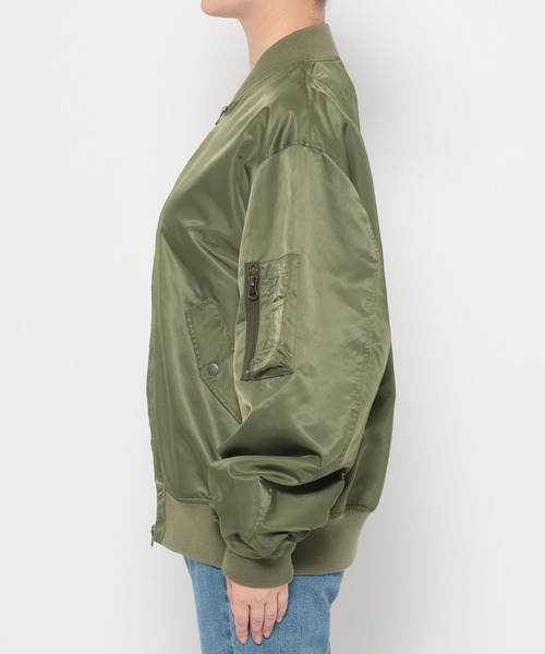 mysty woman（ミスティウーマン）の「ミリタリーMA1ブルゾン 652157（MA-1・レディース・オリーブ/ブラック・FREE）」の8枚目の写真