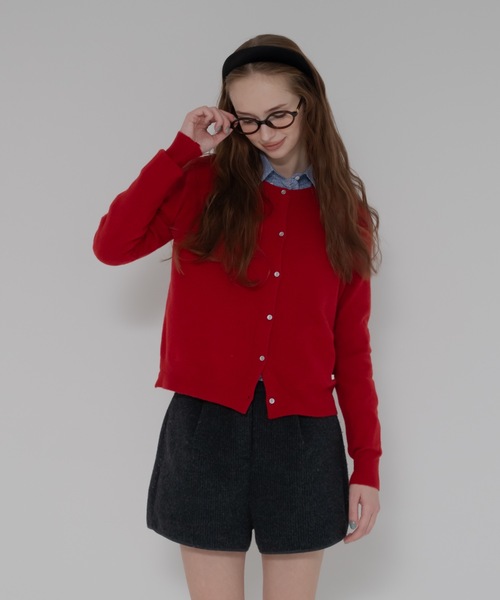 jumelle（ジュメロ）の「クルーネックカーディガン（カーディガン/ボレロ・レディース・ブルー/チャコールグレー/レッド・FREE）」の3枚目の写真