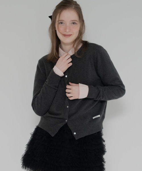 jumelle（ジュメロ）の「クルーネックカーディガン（カーディガン/ボレロ・レディース・ブルー/チャコールグレー/レッド・FREE）」の2枚目の写真