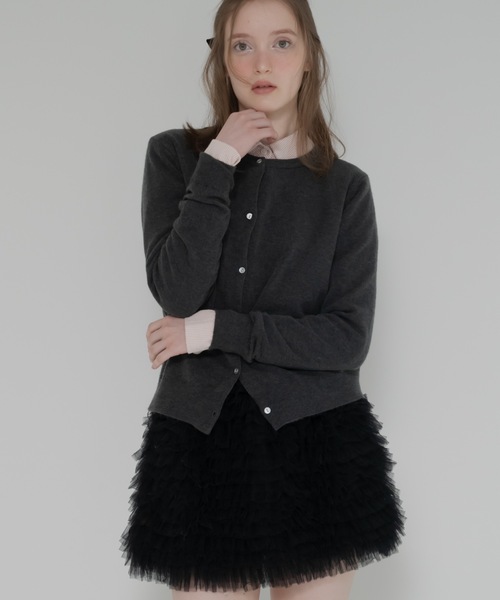 jumelle（ジュメロ）の「クルーネックカーディガン（カーディガン/ボレロ・レディース・ブルー/チャコールグレー/レッド・FREE）」の8枚目の写真