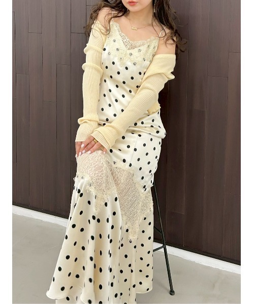 FRAY I.D（フレイアイディー）の「レーストリムマーメイドワンピース（ワンピース・レディース・ターコイズブルー/アイボリー/ブラック・0/1）」の6枚目の写真