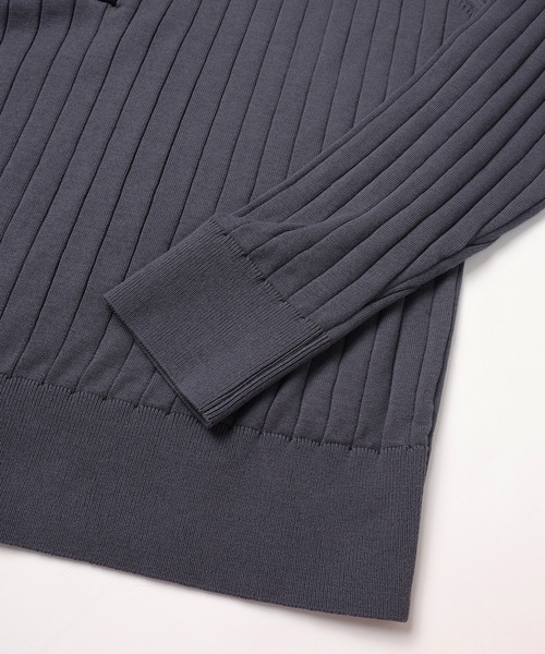 CULLNI（クルニ）の「Wide Rib Skipper Collar Knit Pullover（ニット/セーター・メンズ・ベージュ/ダークグレー/サックスブルー/ブラック・2/1/0）」の16枚目の写真