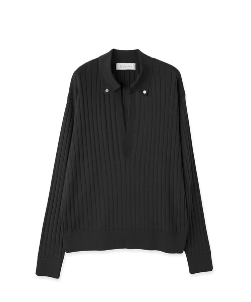 CULLNI（クルニ）の「Wide Rib Skipper Collar Knit Pullover（ニット/セーター・メンズ・ベージュ/ダークグレー/サックスブルー/ブラック・2/1/0）」の17枚目の写真