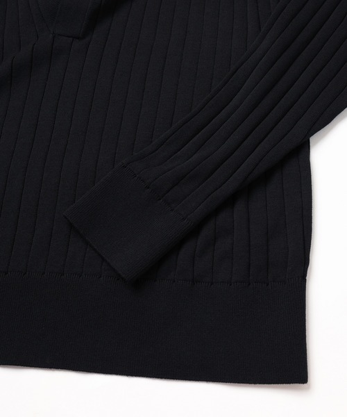 CULLNI（クルニ）の「Wide Rib Skipper Collar Knit Pullover（ニット/セーター・メンズ・ベージュ/ダークグレー/サックスブルー/ブラック・2/1/0）」の19枚目の写真