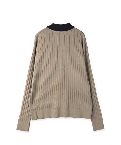 CULLNI（クルニ）の「Wide Rib Skipper Collar Knit Pullover（ニット/セーター・メンズ・ベージュ/ダークグレー/サックスブルー/ブラック・2/1/0）」の21枚目の写真