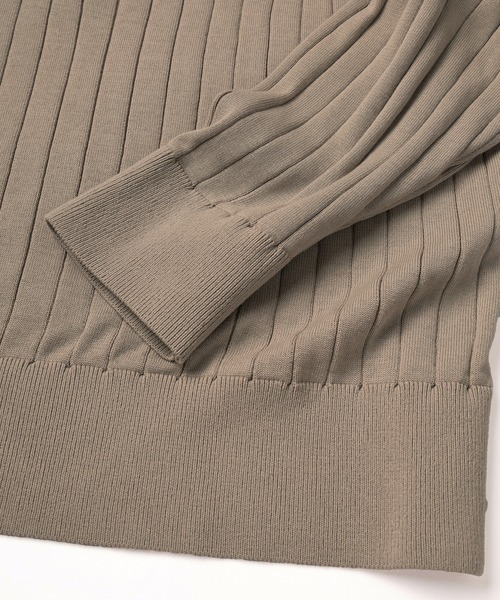 CULLNI(クルニ)の「Wide Rib Skipper Collar Knit Pullover(ニット/セーター・メンズ・ベージュ/ダークグレー/サックスブルー/ブラック・2/1/0)」の12枚目の写真