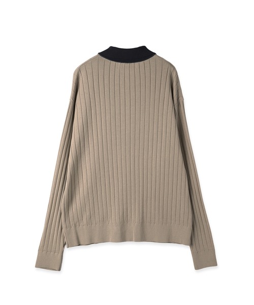 CULLNI(クルニ)の「Wide Rib Skipper Collar Knit Pullover(ニット/セーター・メンズ・ベージュ/ダークグレー/サックスブルー/ブラック・2/1/0)」の18枚目の写真