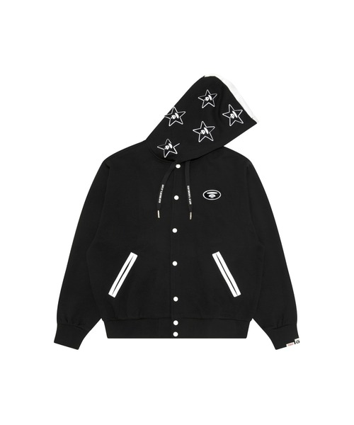 AAPE BY A BATHING APE(エーエイプバイアベイシングエイプ)の「AAPE BUTTON HOODIE(パーカー・メンズ・ブラック・MEDIUM/LARGE/SMALL/X-LARGE)」の1枚目の写真