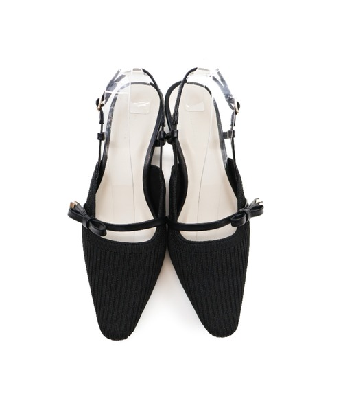VIVIAN（ヴィヴィアン）の「サイドリボンニットスリングバックパンプス（パンプス・レディース・ブラック/アイボリー/グレー・S/M/L/LL）」の4枚目の写真
