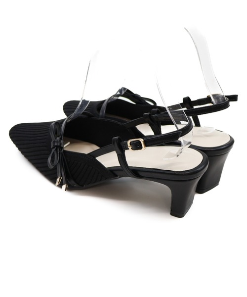 VIVIAN（ヴィヴィアン）の「サイドリボンニットスリングバックパンプス（パンプス・レディース・ブラック/アイボリー/グレー・S/M/L/LL）」の5枚目の写真