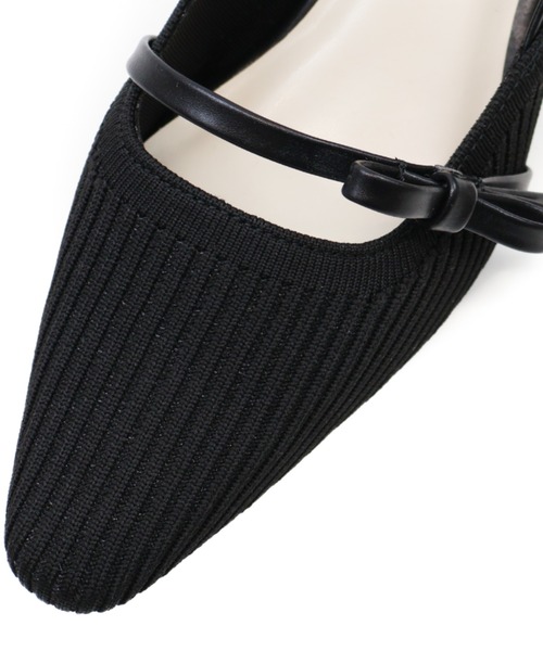 VIVIAN（ヴィヴィアン）の「サイドリボンニットスリングバックパンプス（パンプス・レディース・ブラック/アイボリー/グレー・S/M/L/LL）」の8枚目の写真