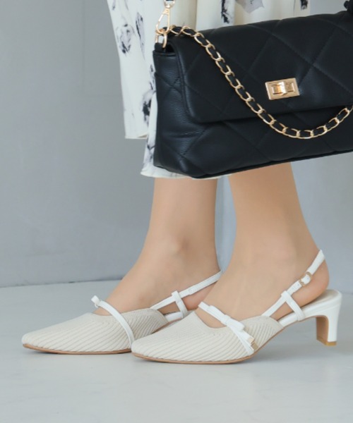 VIVIAN（ヴィヴィアン）の「サイドリボンニットスリングバックパンプス（パンプス・レディース・ブラック/アイボリー/グレー・S/M/L/LL）」の22枚目の写真