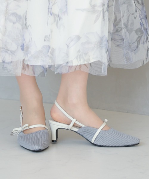 VIVIAN（ヴィヴィアン）の「サイドリボンニットスリングバックパンプス（パンプス・レディース・ブラック/アイボリー/グレー・S/M/L/LL）」の17枚目の写真